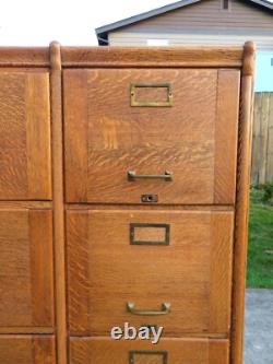 ANTIQUE Arts & Crafts OAK 8 DRAWER FILING CABINET Mission INDUSTRIAL Office