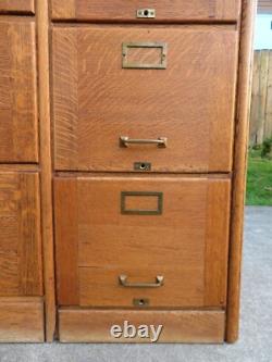 ANTIQUE Arts & Crafts OAK 8 DRAWER FILING CABINET Mission INDUSTRIAL Office