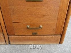 ANTIQUE Arts & Crafts OAK 8 DRAWER FILING CABINET Mission INDUSTRIAL Office
