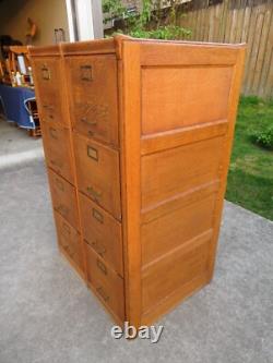 ANTIQUE Arts & Crafts OAK 8 DRAWER FILING CABINET Mission INDUSTRIAL Office