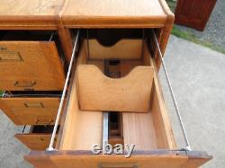 ANTIQUE Arts & Crafts OAK 8 DRAWER FILING CABINET Mission INDUSTRIAL Office