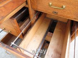 ANTIQUE Arts & Crafts OAK 8 DRAWER FILING CABINET Mission INDUSTRIAL Office
