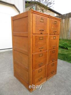 ANTIQUE Arts & Crafts OAK 8 DRAWER FILING CABINET Mission INDUSTRIAL Office