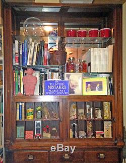 ANTIQUE Drugstore Apothecary Cabinet 2 pcs Collections DISPLAY STORAGE Galore