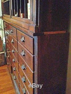 ANTIQUE Drugstore Apothecary Cabinet 2 pcs Collections DISPLAY STORAGE Galore