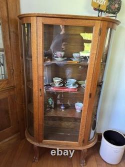 ANTIQUE EBERT'S CHINA CLOSET Tiger Oak