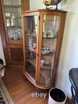 ANTIQUE EBERT'S CHINA CLOSET Tiger Oak