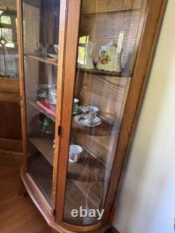 ANTIQUE EBERT'S CHINA CLOSET Tiger Oak