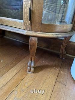 ANTIQUE EBERT'S CHINA CLOSET Tiger Oak