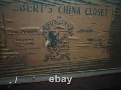 ANTIQUE EBERT'S CHINA CLOSET Tiger Oak