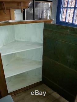 Antique English Pine Corner Cabinet Standing Or Hanging Large 45
