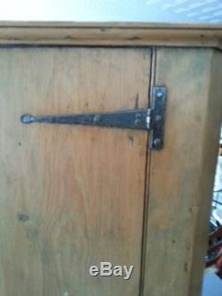 Antique English Pine Corner Cabinet Standing Or Hanging Large 45