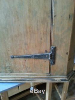 Antique English Pine Corner Cabinet Standing Or Hanging Large 45