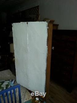 Antique English Pine Corner Cabinet Standing Or Hanging Large 45