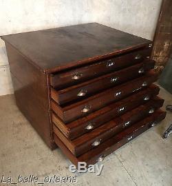 ANTIQUE FLAT FILE CABINET LARGE! 3FT X 4FT. WITH 6 DRAWERS NO DIVIDERS. L@@k