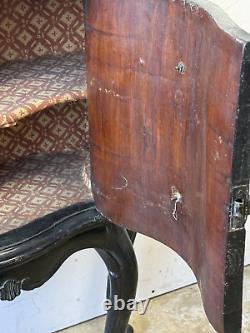 ANTIQUE French Italian burl wood cabinet 1800s bed side table stand