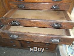 Antique Large Printer's Cabinet Unmarked 22 Drawers