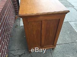 Antique Oak File Cabinet With Tambour Door