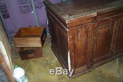 Antique Oak General Store Counter Desk Bar Vintage Original Unrestored Furniture