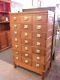 Antique Oak Stackable Index Card File Drawer Cabinet