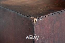 Antique Primitive Wood 6 Drawer 3 X 5 Index File Cabinet Tiger Oak Dovetailed