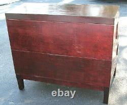 ANTIQUE SHAW WALKER Stacking MAHOGANY & OAK CARD MAP FLAT FILE FILING CABINET