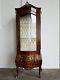 Antique Style French Louis Xv Inlaid Bombe Vitrine Display Cabinet Repro Sideboa