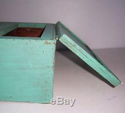 Antique Vintage Wooden Painted Wall Cabinet With Drop Leaf