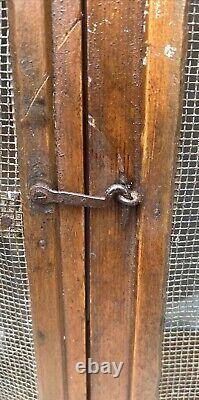 ANTIQUE WOODEN PIE SAFE with SCREEN RARE ORIGINAL USE HUNG 26.5x24x12 End Table