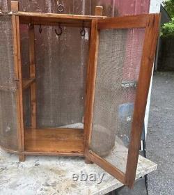 ANTIQUE WOODEN PIE SAFE with SCREEN RARE ORIGINAL USE HUNG 26.5x24x12 End Table