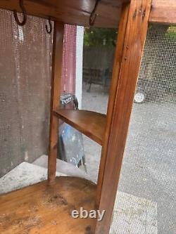 ANTIQUE WOODEN PIE SAFE with SCREEN RARE ORIGINAL USE HUNG 26.5x24x12 End Table