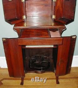 Art Nouveau Liquor Cabinet / Humidor / Gentleman's Entertainment Mahogany Chest