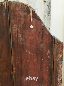 Aafa Early Folk Art Antique Primitive Wall Cabinet Cupboard Old Blue Paint