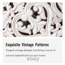 Accent Cabinet with 2 Doors Openwork Carved Storage Cabinet Sideboard Buffet White