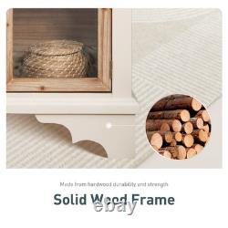 Accent Cabinet with Glass Doors Storage Display Cabinet for Living Room Entryway