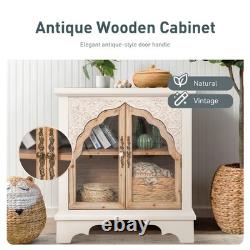 Accent Cabinet with Glass Doors Storage Display Cabinet for Living Room Entryway