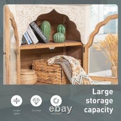 Accent Cabinet with Glass Doors Storage Display Cabinet for Living Room Entryway