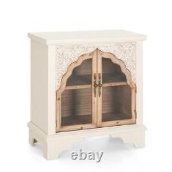 Accent Cabinet with Glass Doors Storage Display Cabinet for Living Room Entryway