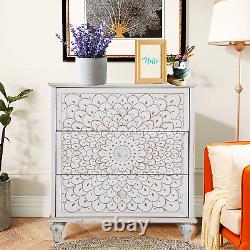 Accent Storage Cabinet with 3 Drawers Chest for Living Room Entryway Cabinet