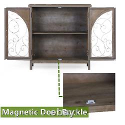 Accent Storage Cabinet with Door Farmhouse Sideboard Buffet Living Room Cabint