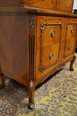 Adams French Style Satinwood Inlaid Painted Chest Dresser China Cabinet Armoire