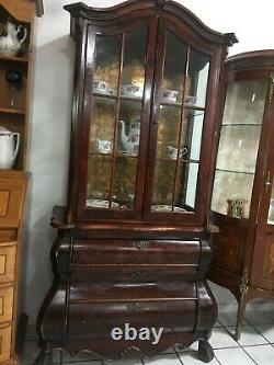 Alter Wurzelholz Kabinettschrank Aufsatzschrank Schrank Vitrine Barock Rokoko