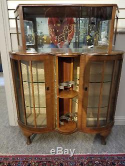 Amazing Antique MCM Art Deco Dry Bar Mirrored Liquor Cabinet Bar Etched Retro
