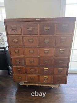 Amazing Antique quartersawn oak file cabinet apothecary card catalog library