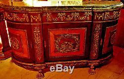 Amazing Ornate French Louis Style Cabinet Credenza Sideboard Server, Claw Feet