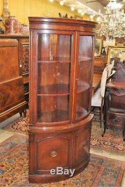 American Antique Drexel Mahogany Display Corner Cabinet