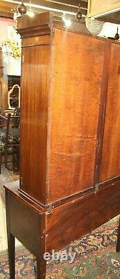 American Antique Glass Door Sheraton China Cabinet / Display Cabinet