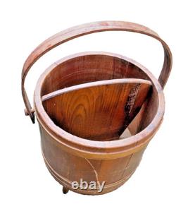 American Firkin Form Sewing/Work Stand 1950-1970 coopered/stayed wooden body