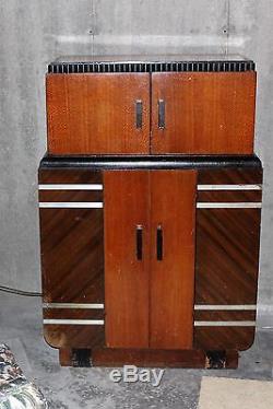 American Radio Bar with Original Glassware RadioBar Co. ART DECO 1930's
