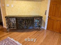 Anique Gold IRON with STONE Inlay Credenza Cabinet in mint condition